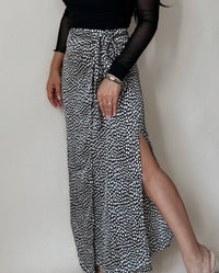 Promesa - Angeles Animal Print Satin Wrap Skirt