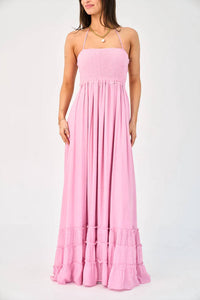 Hyfve - Smocked Halter Tiered Maxi Dress