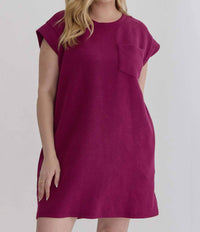 Entro - Quilted Round Neck Sleeveless Mini Dress