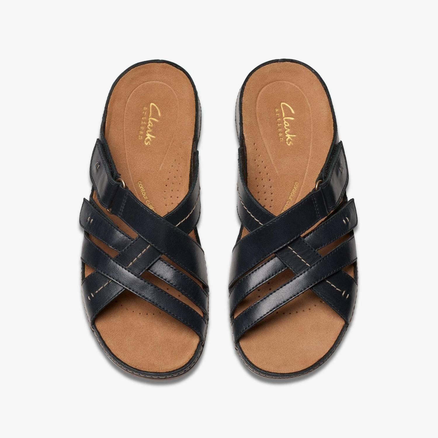 Clarks Women's Cecily Slide Sandal in black - women's sandal - detail view