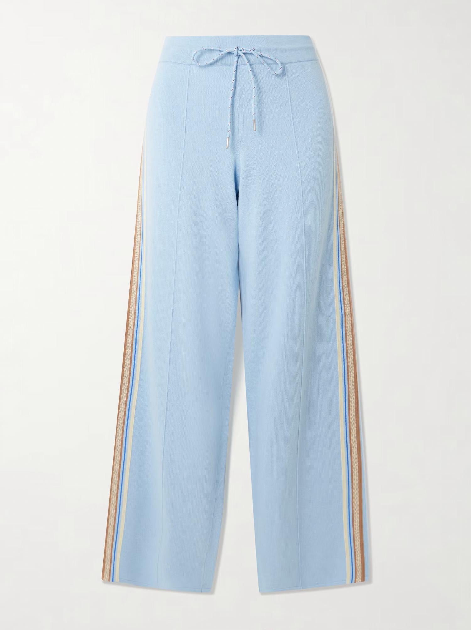 Guest In Residence Striped Cotton-blend Track Pants in residence striped cotton blend track pants in clear sky - women's pants - view 4