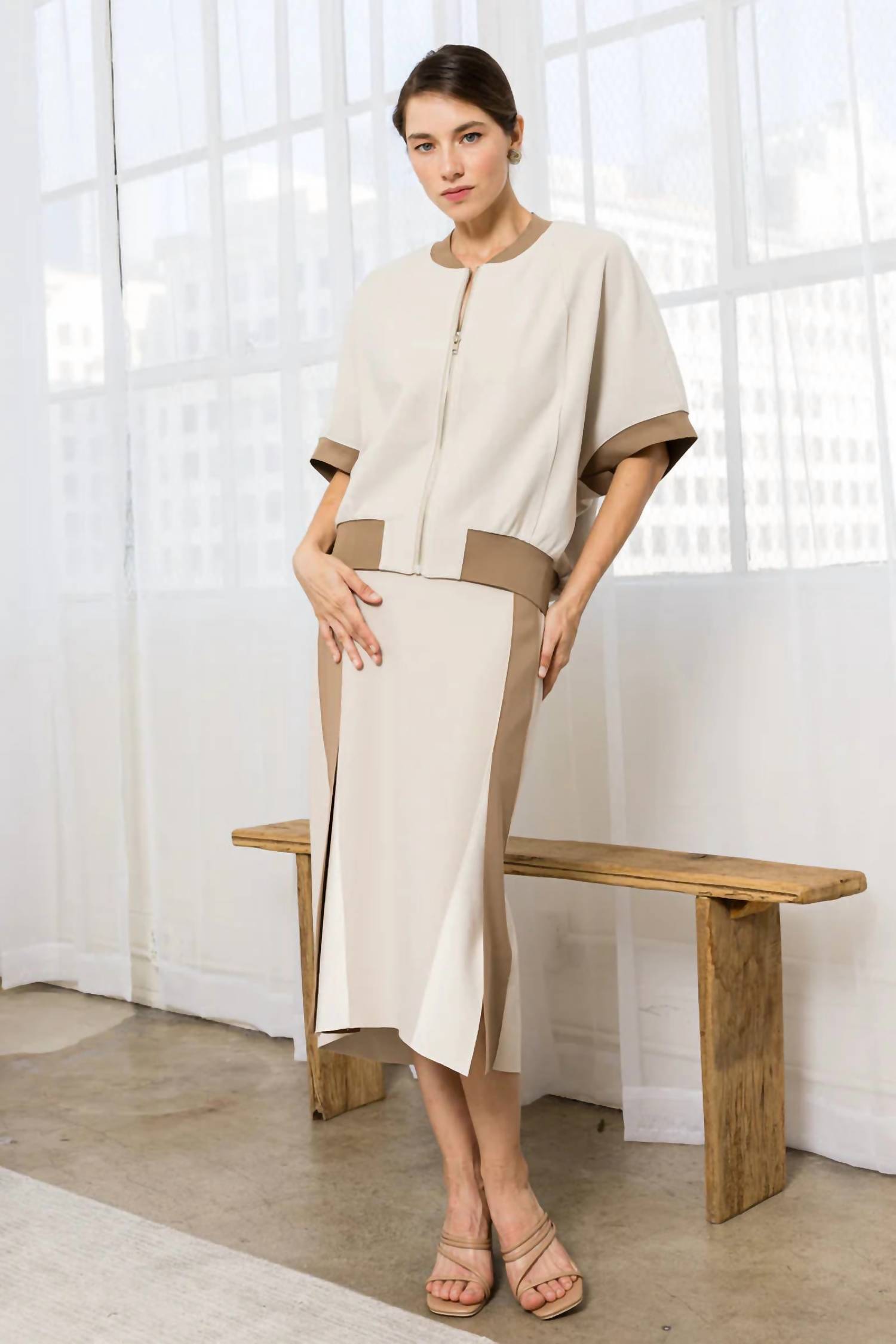 Joh - Katy Colorblock Skirt And Jacket Set