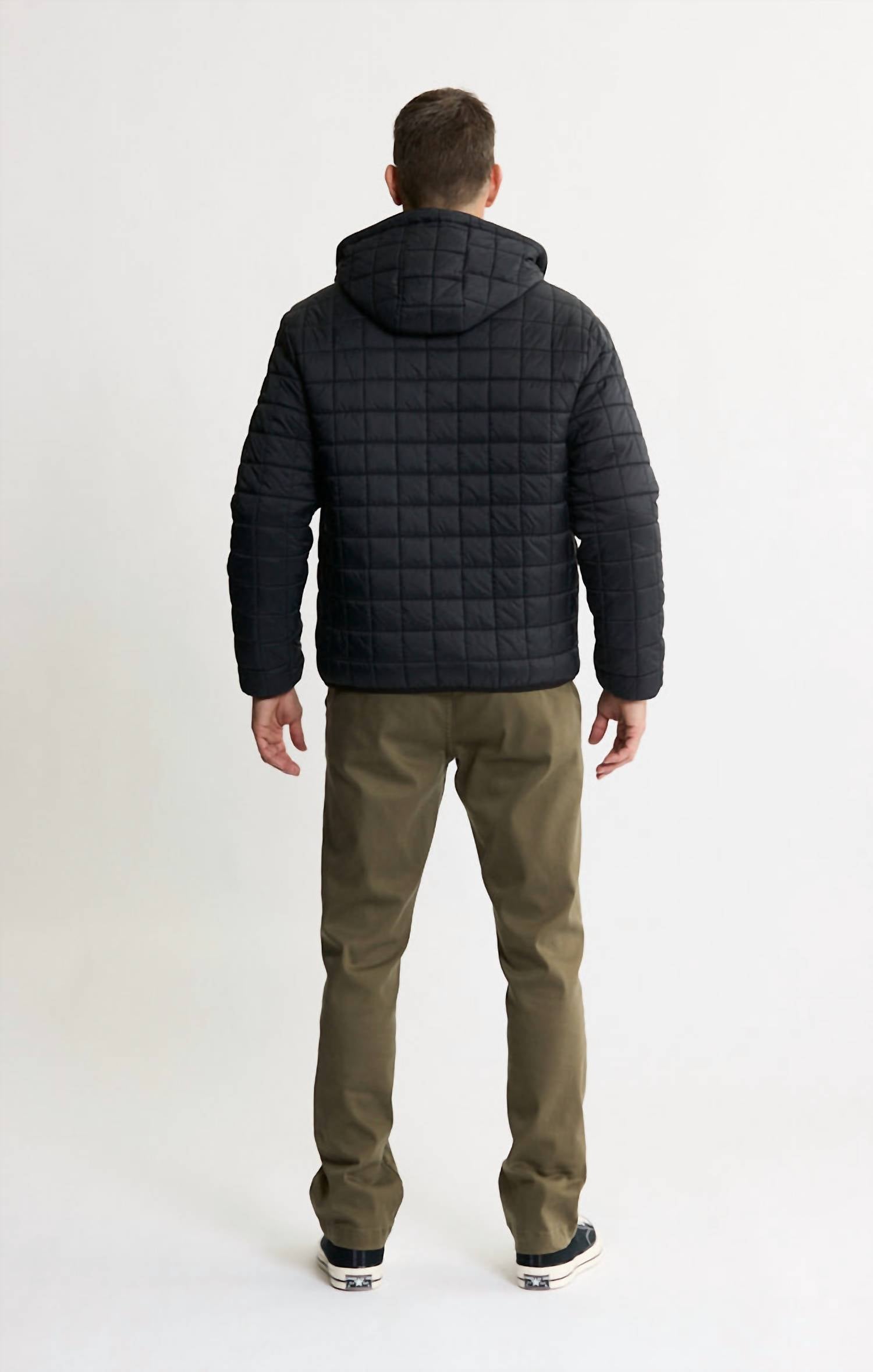 JACHS NEW YORK Light Quilted Hooded Puffer Jacket in black - men's jacket - view 5