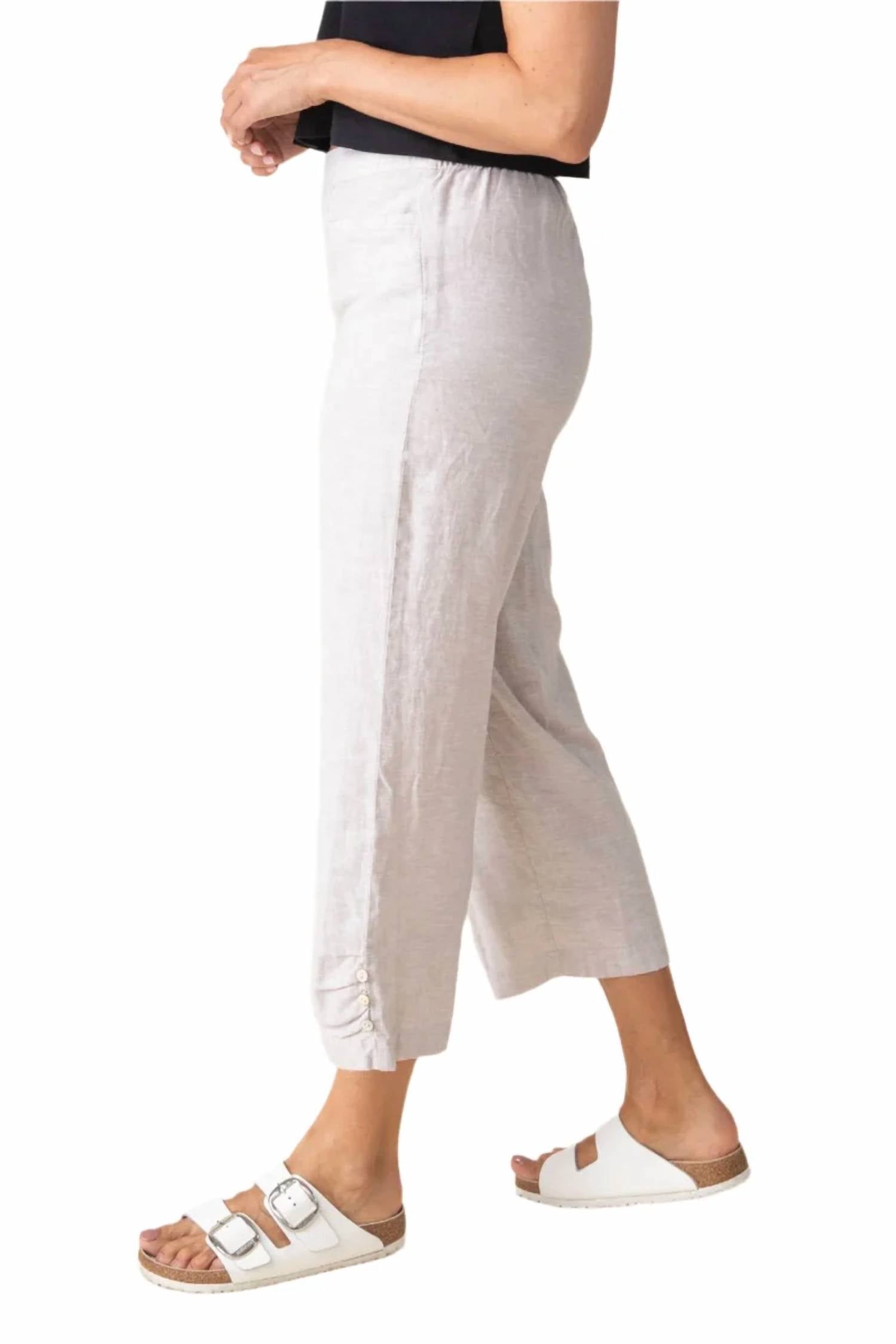 Habitat - Solid Pleat Button Capri Pants
