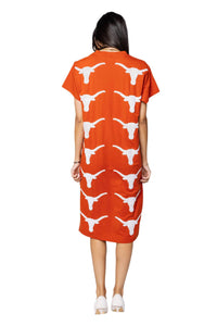 Queen Of Sparkles - Licensed Texas Mascot Midi Tee Dress
