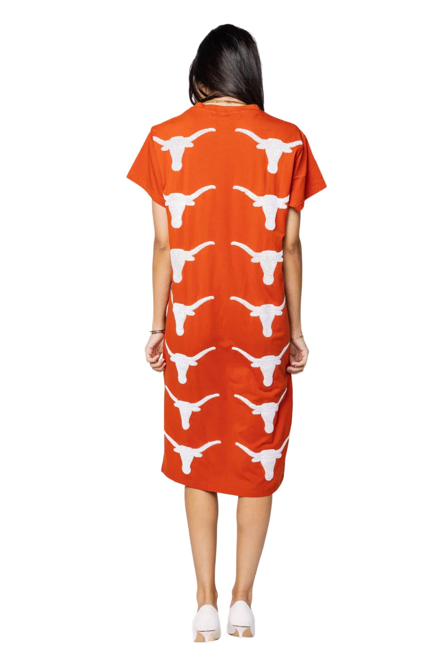 Queen Of Sparkles - Licensed Texas Mascot Midi Tee Dress