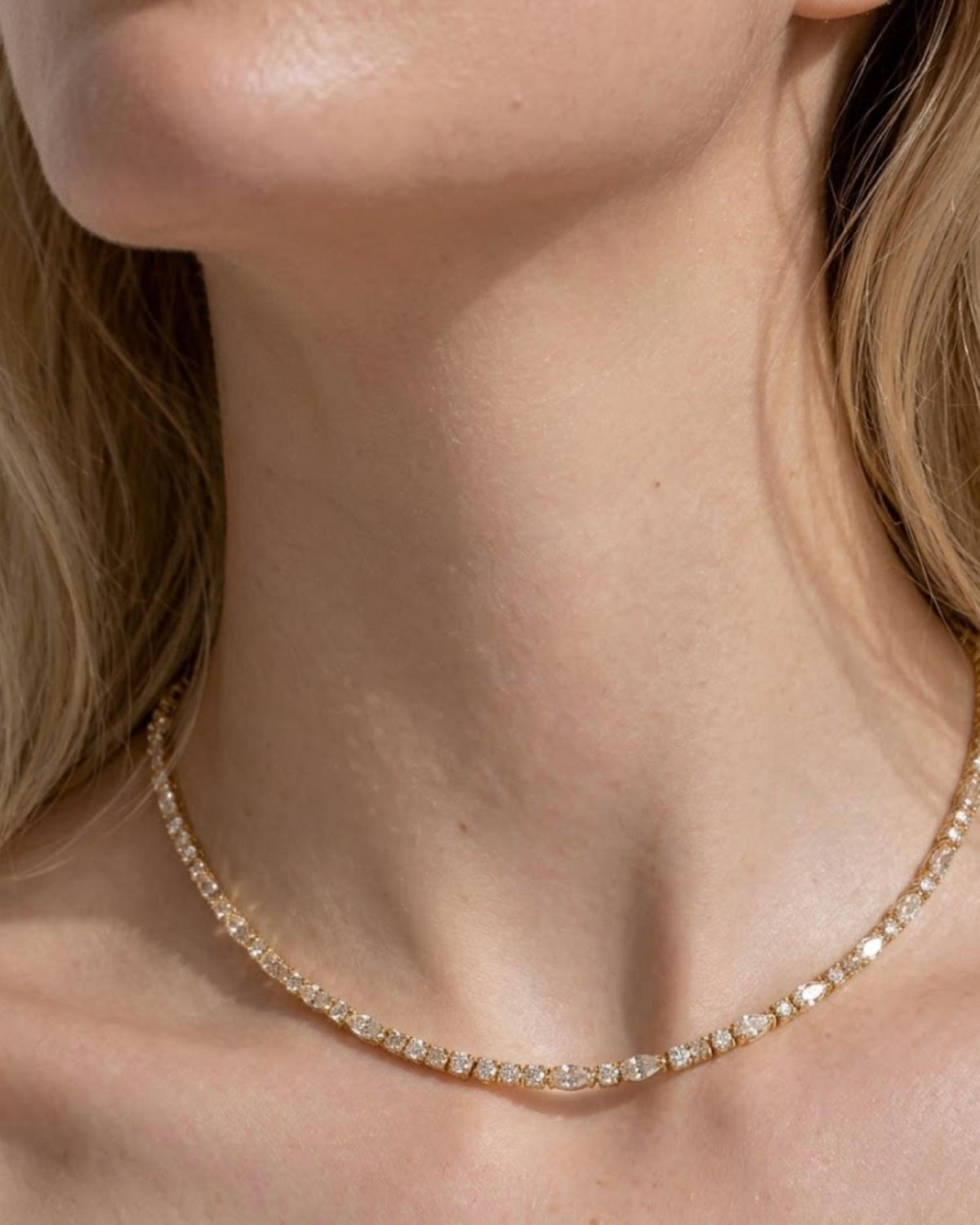 Theia - Women's Baguette Eternity Necklace