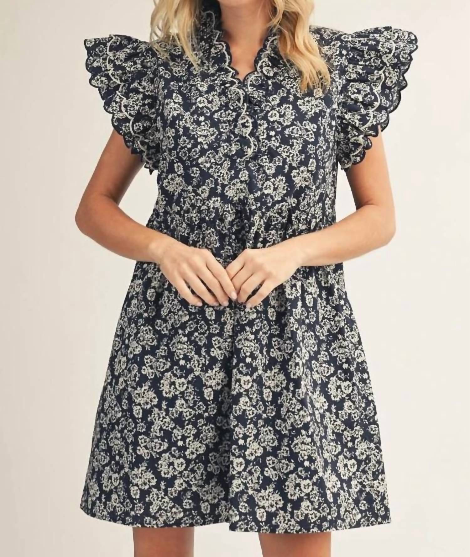 Jodifl - Embroidered Scallop Dress