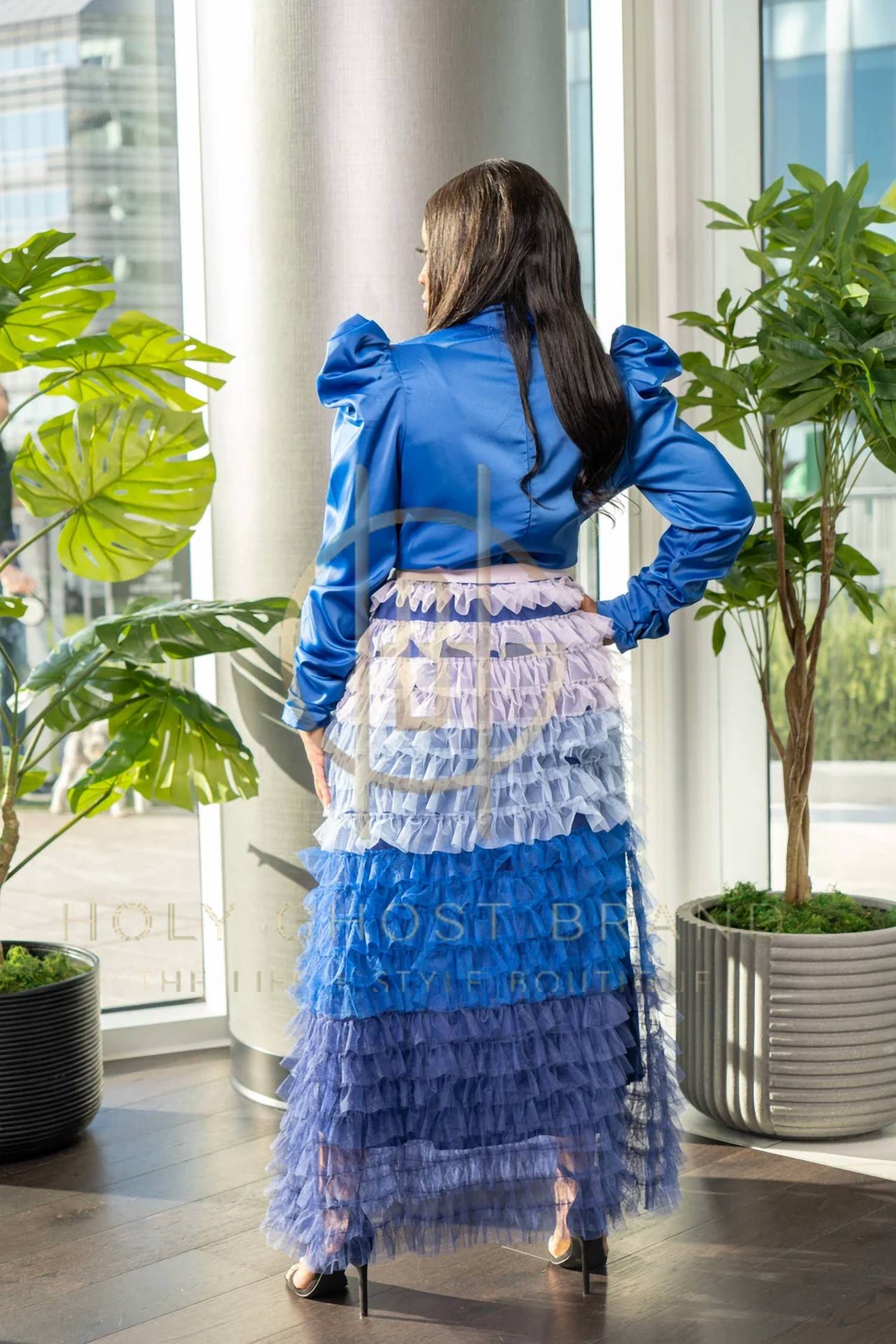 N By Nancy - Ruffle Net Maxi Skirt