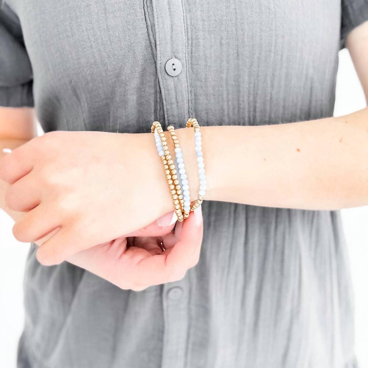 Pretty Simple - Women's Avary Glass And Metallic Bead Bracelet