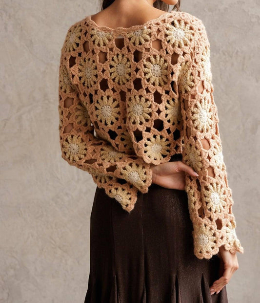 Storia - Flower Power Crochet Sweater