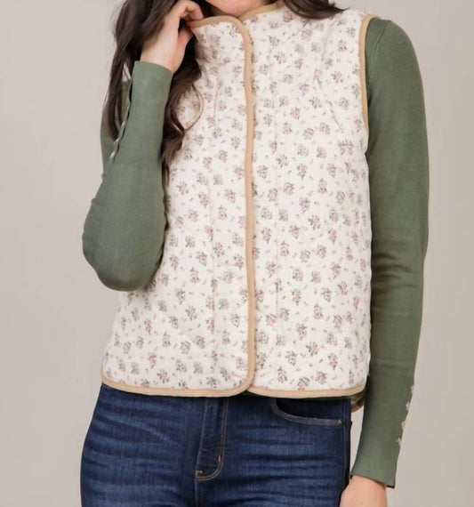 She + Sky - Quilted Flower Vest