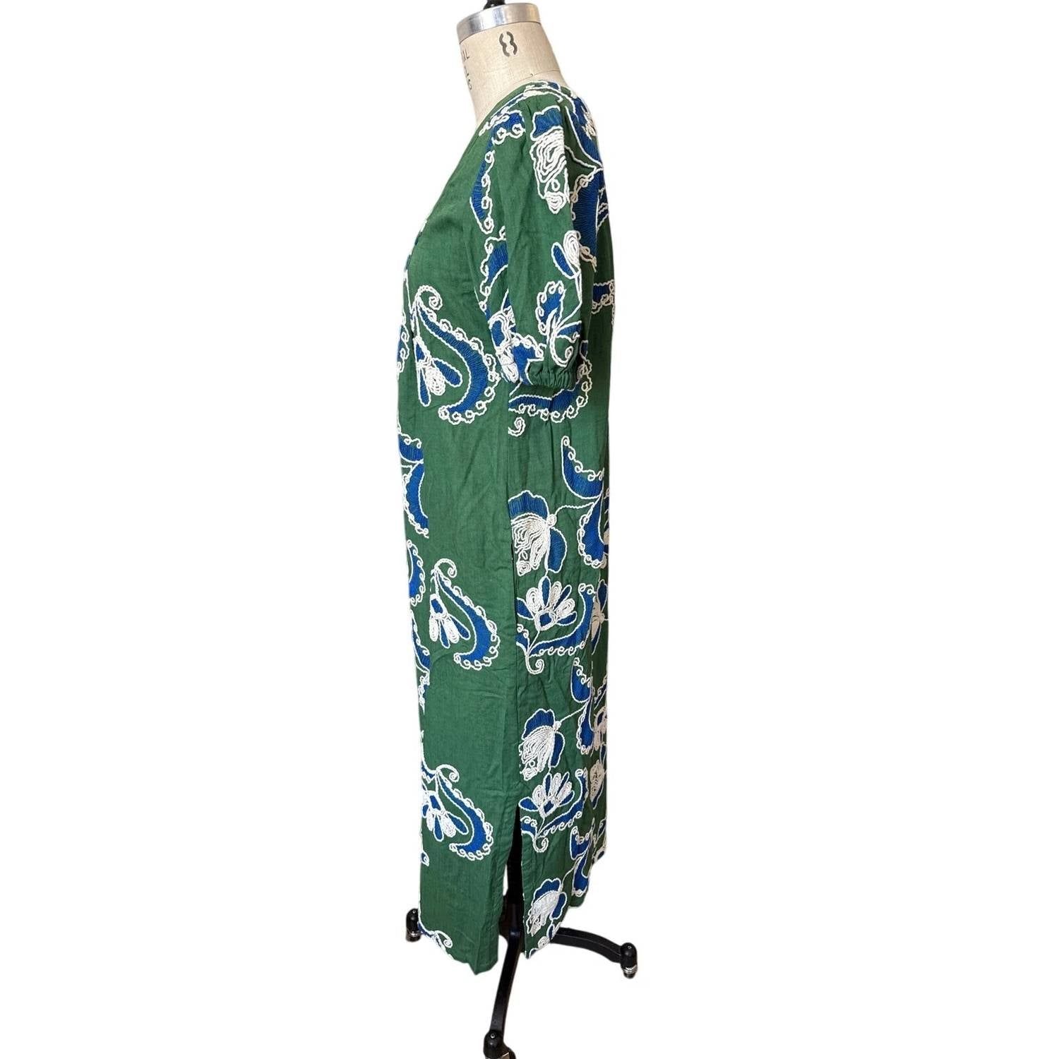 Never a Wallflower Square Neck Dress in crewel work - women's dress - alternate view