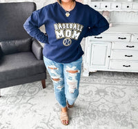 Southern Bliss - Baseball Mom Varsity Glitter Sweatshirt