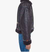 Mother The Strappy Brrly Jacket in black - women's jacket - detail view