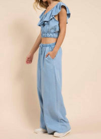 Sadie & Sage - Robin Ruffle Neckline Top