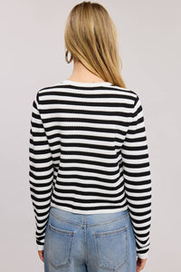 Mimosa - Pearl Embellishment Striped Cardigan