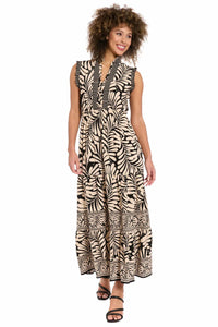 London Times - Palm Print Maxi Dress