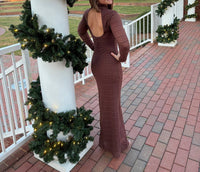 Sage The Label - Women's Merlot Mock Neck Maxi Dress