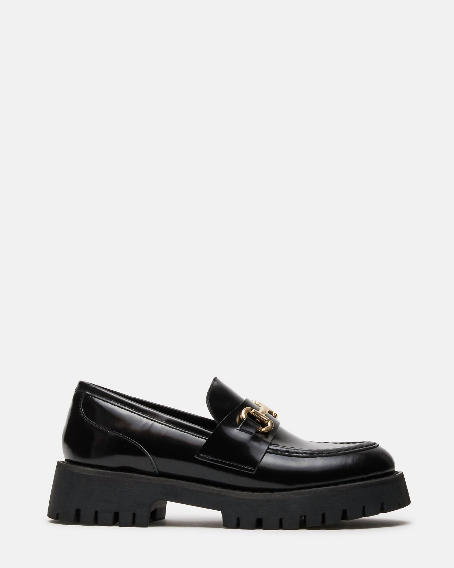 STEVE MADDEN Women's Lando Loafers in black - women's flats - detail view