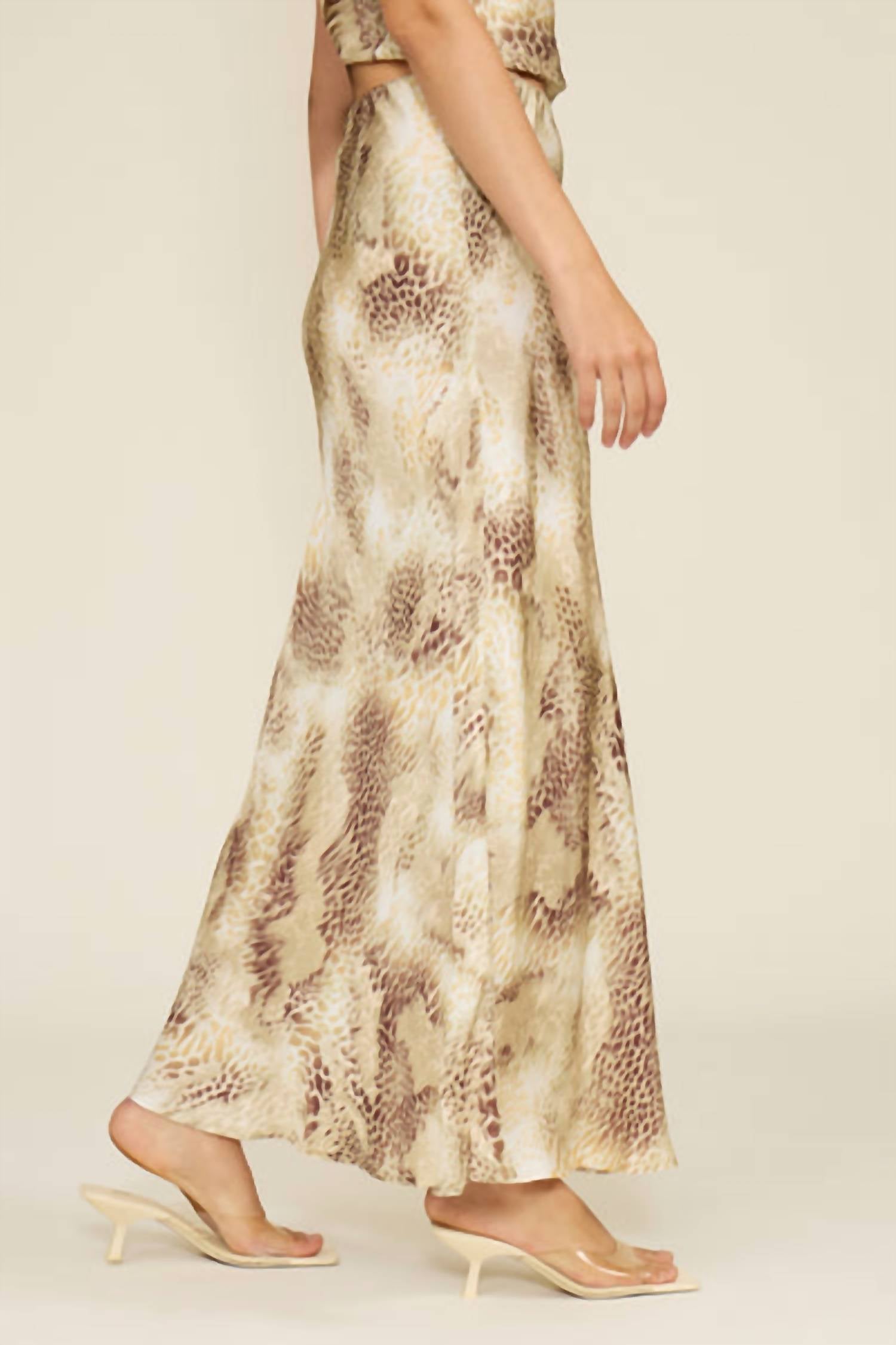 Lucy Paris - ARTIE SNAKE PRINT MAXI SKIRT