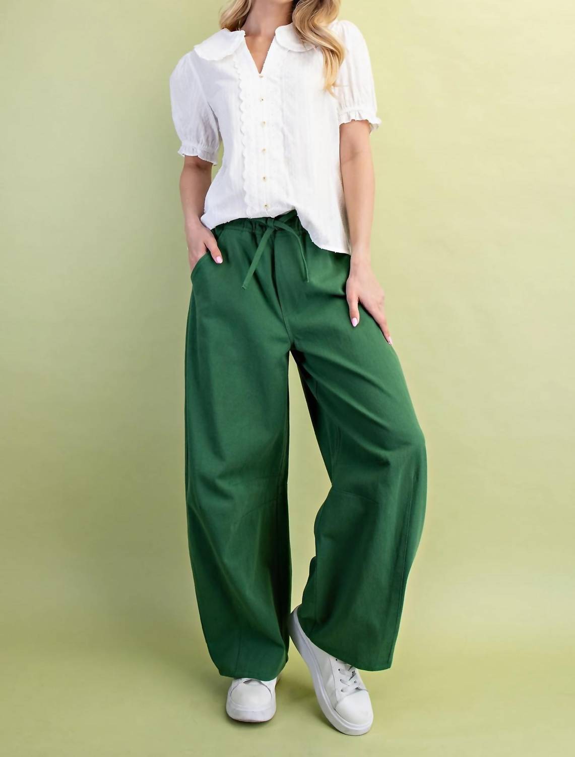 Gigio - Mid-rise Barrel Pants With A Drawstring Waist