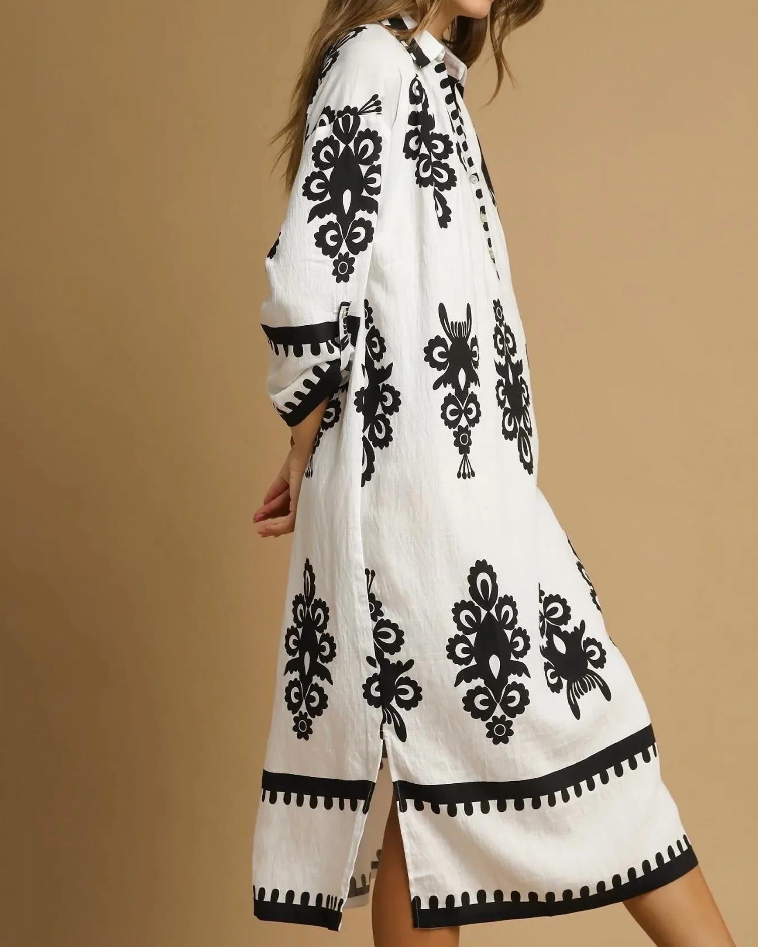 Umgee - Abstract Print Midi Dress