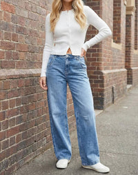 Artemis Vintage - Adjustable Waistband Relaxed Barrel Fit Jeans