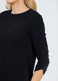 Elliott Lauren - Crissy Crew Neck Ruched Sleeve Tee