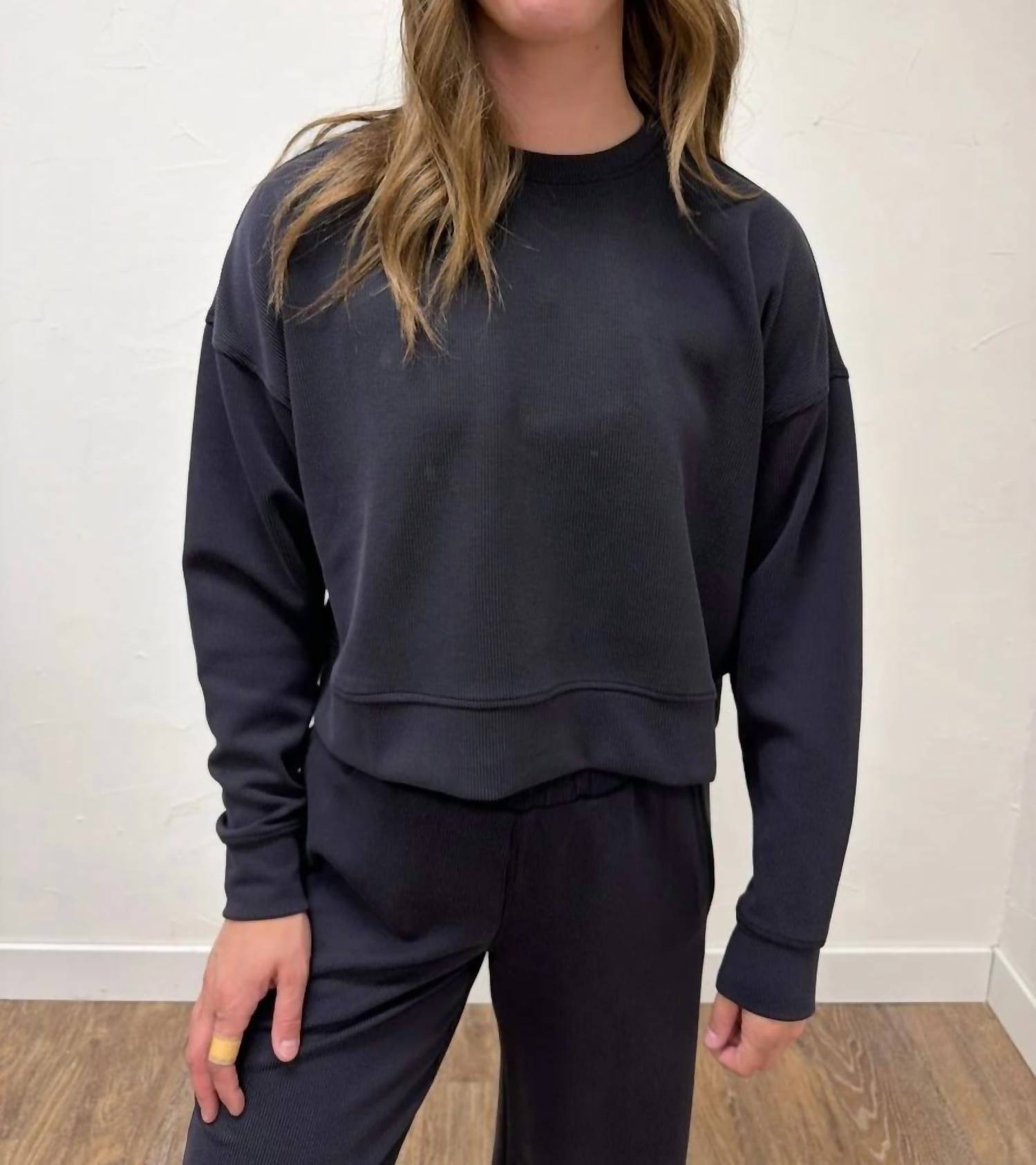 Mono B - Luxe Sand Wash Rib Sweater