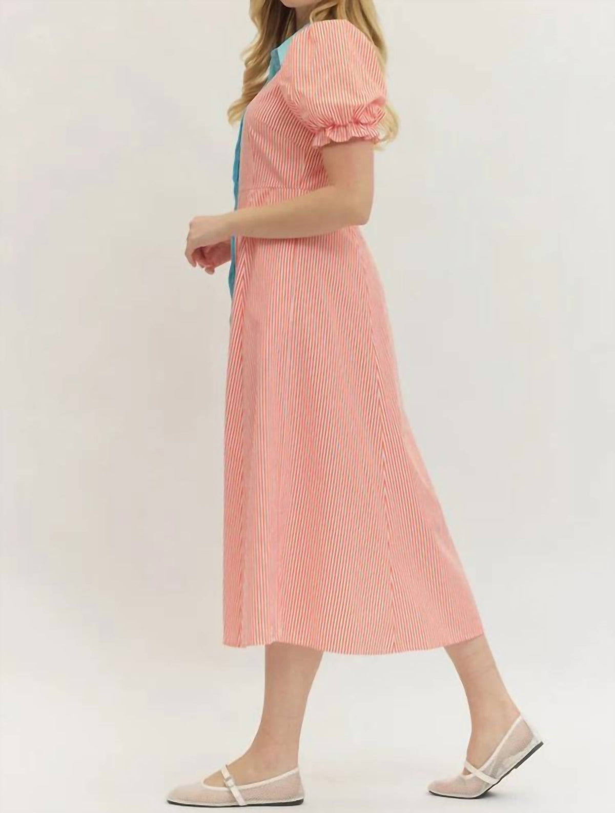 Entro - Debbie Striped Midi Dress