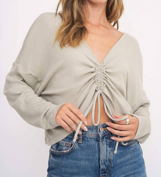 AS IF RUCHED FRONT SLOUCHY LONG SLEEVE