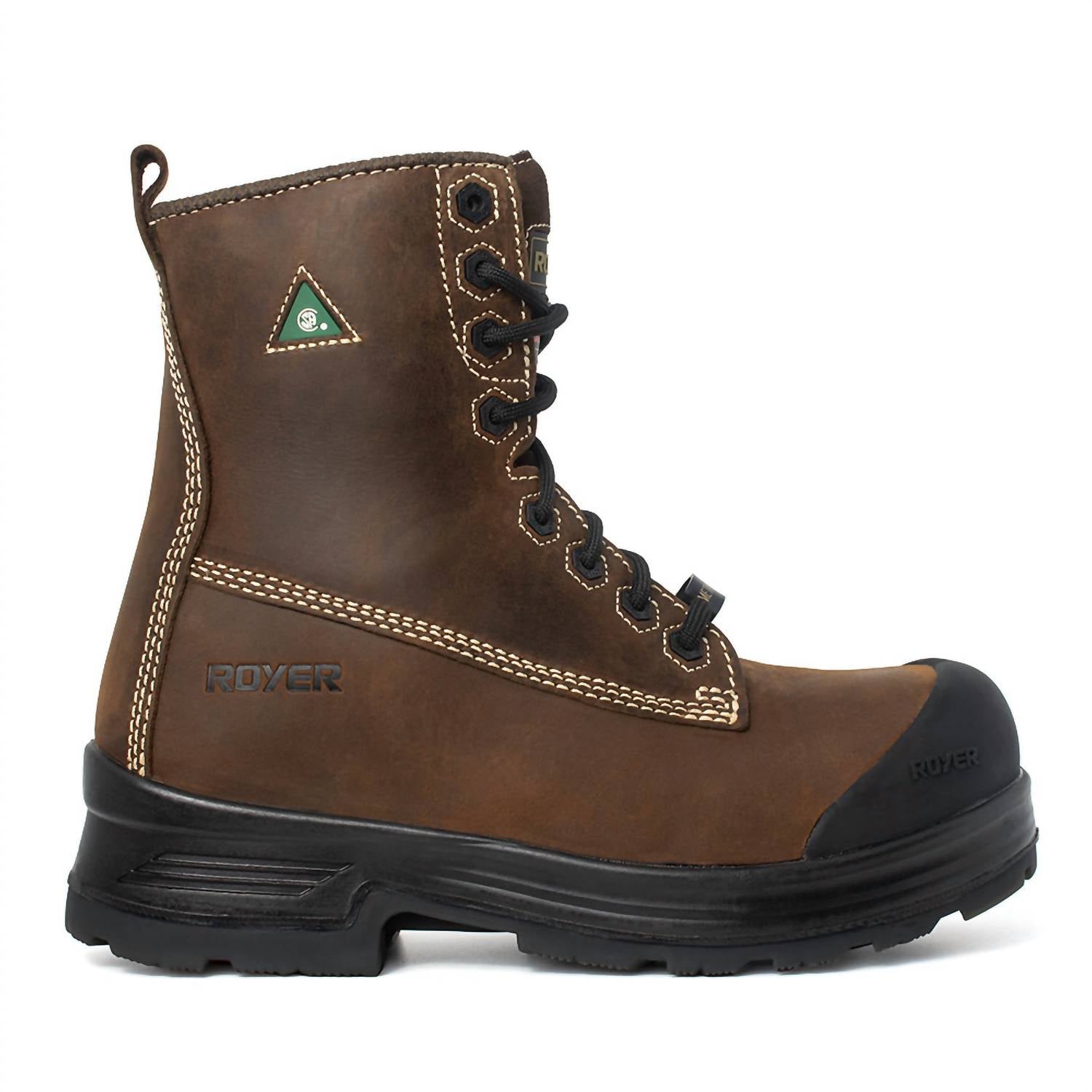 Royer Men's Density Thinsulate Waterproof Composite Toe Work Boots in brown - men's boots - detail view