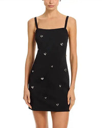 MILLY Colette Heart Applique Mini Dress in black 2 - women's dress