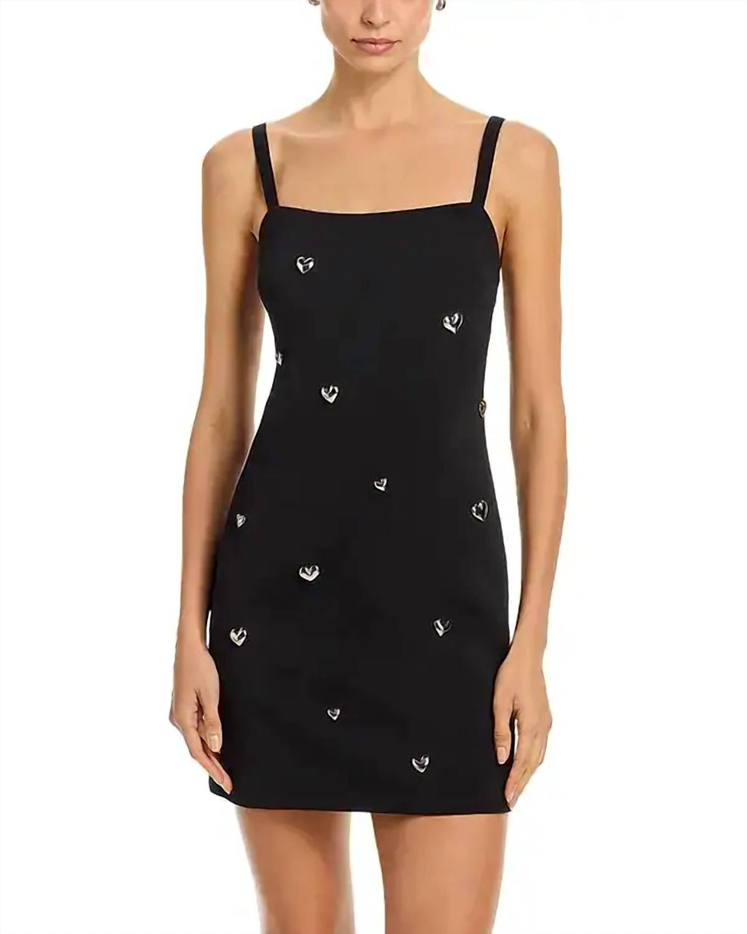 MILLY Colette Heart Applique Mini Dress in black 2 - women's dress