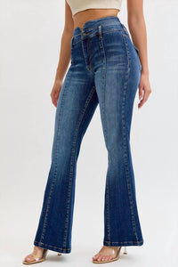 Cello - Super High Double Waist Band Flare Jeans