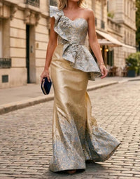 Terani Couture - Elegant Sophisticated Evening Prom Long Formal Jacquard Dress