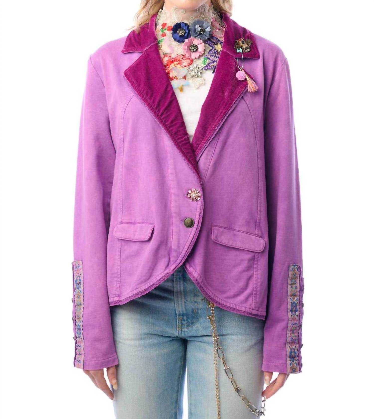 Aratta Colonel Button-up Jacket in violet - women's jacket