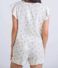 Karlie - Vintage Floral Gauze V-neck Top