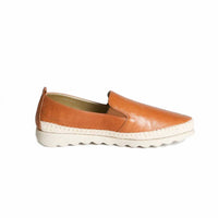 The FLEXX Women's Chappie Espadrille in cognac saratoga - women's shoe - detail view
