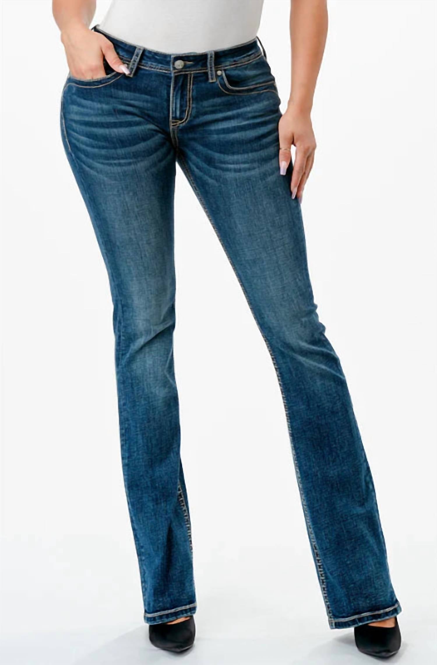 Grace In La - Basic Mid Rise Bootcut Jean