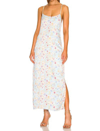 Something Navy - Silky Floral Essential Slip Dress