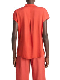 Vince - Cap Sleeve Blouse With Contrast