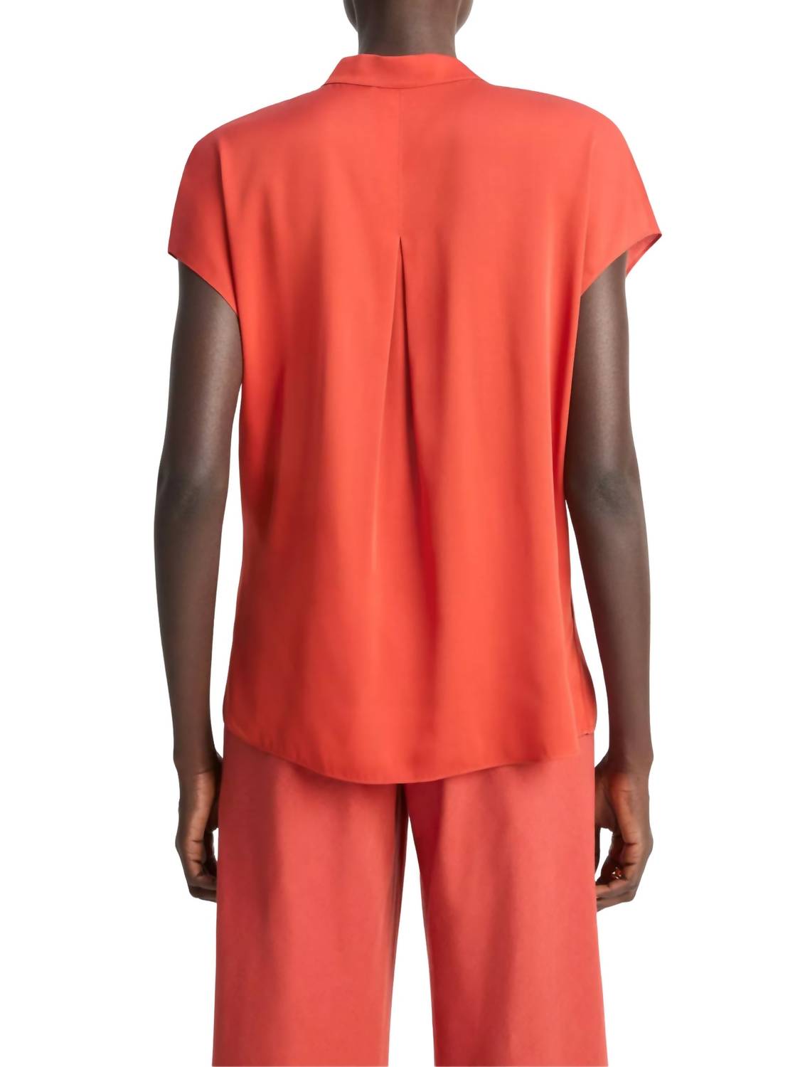 Vince - Cap Sleeve Blouse With Contrast
