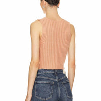 Favorite Daughter Button-down Sleeveless Vest in mauve - women's jacket - detail view
