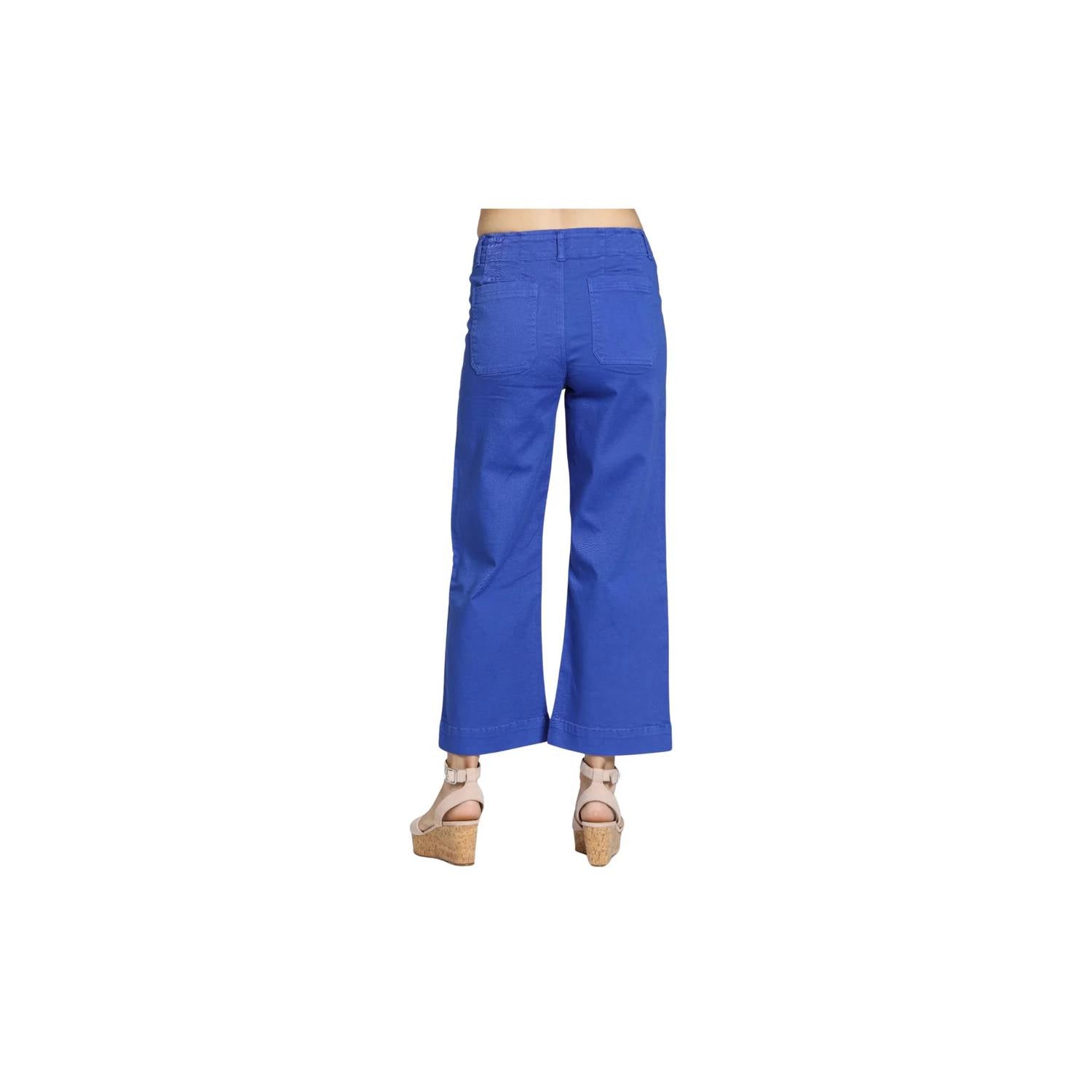 Apny - Cropped Wide Leg Pant With Patch Pockets