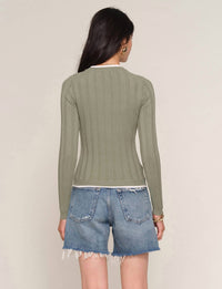 heartloom Tommy Long Sleeve Cardi Sweater in sage - women's sweater - alternate view
