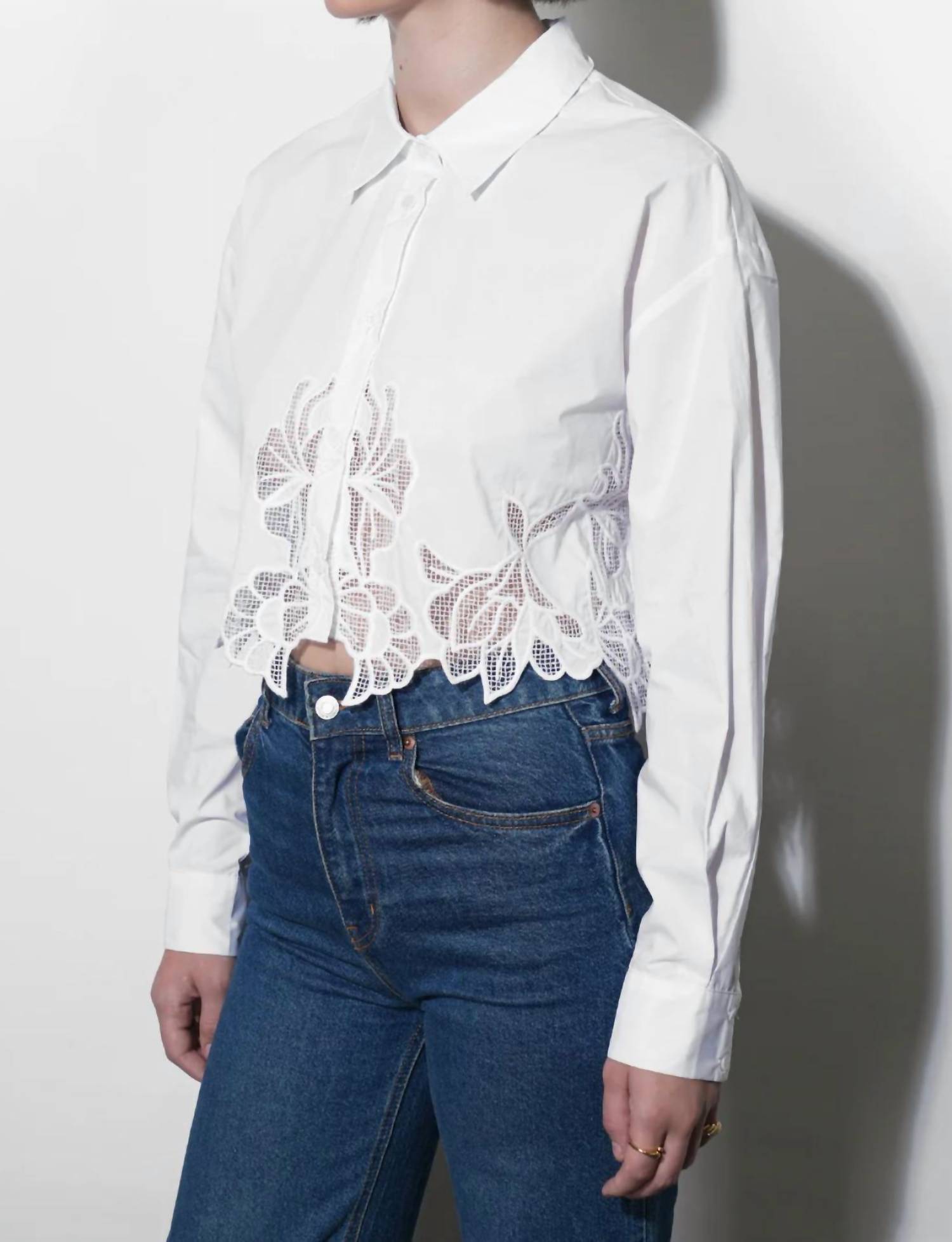 Greylin - Finley Embroidered Hem Button Up Shirt