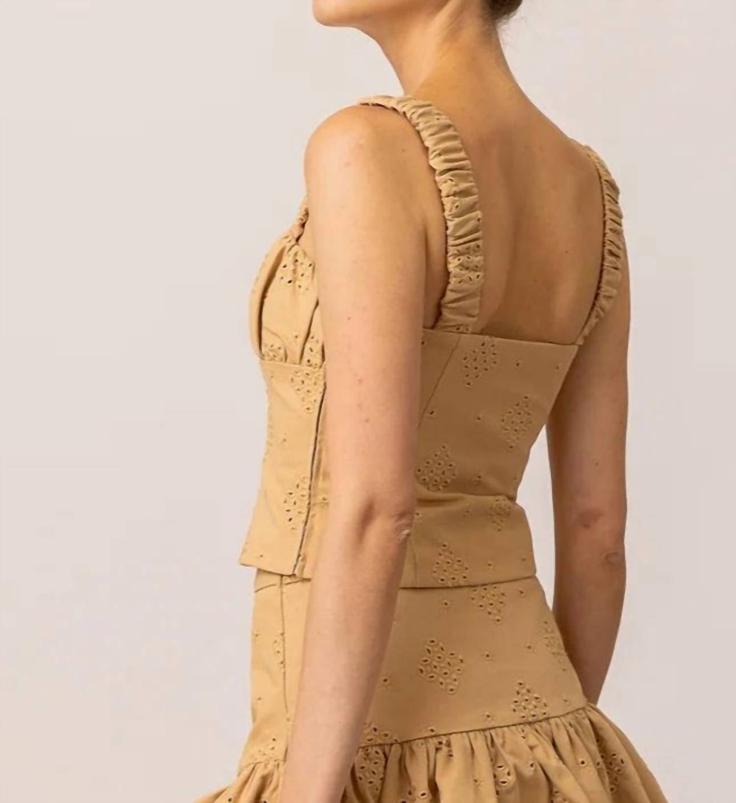 Line And Dot - Eyelet Strap Top
