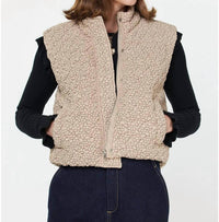 current air Cropped Quilting Vest in taupe - women's jacket